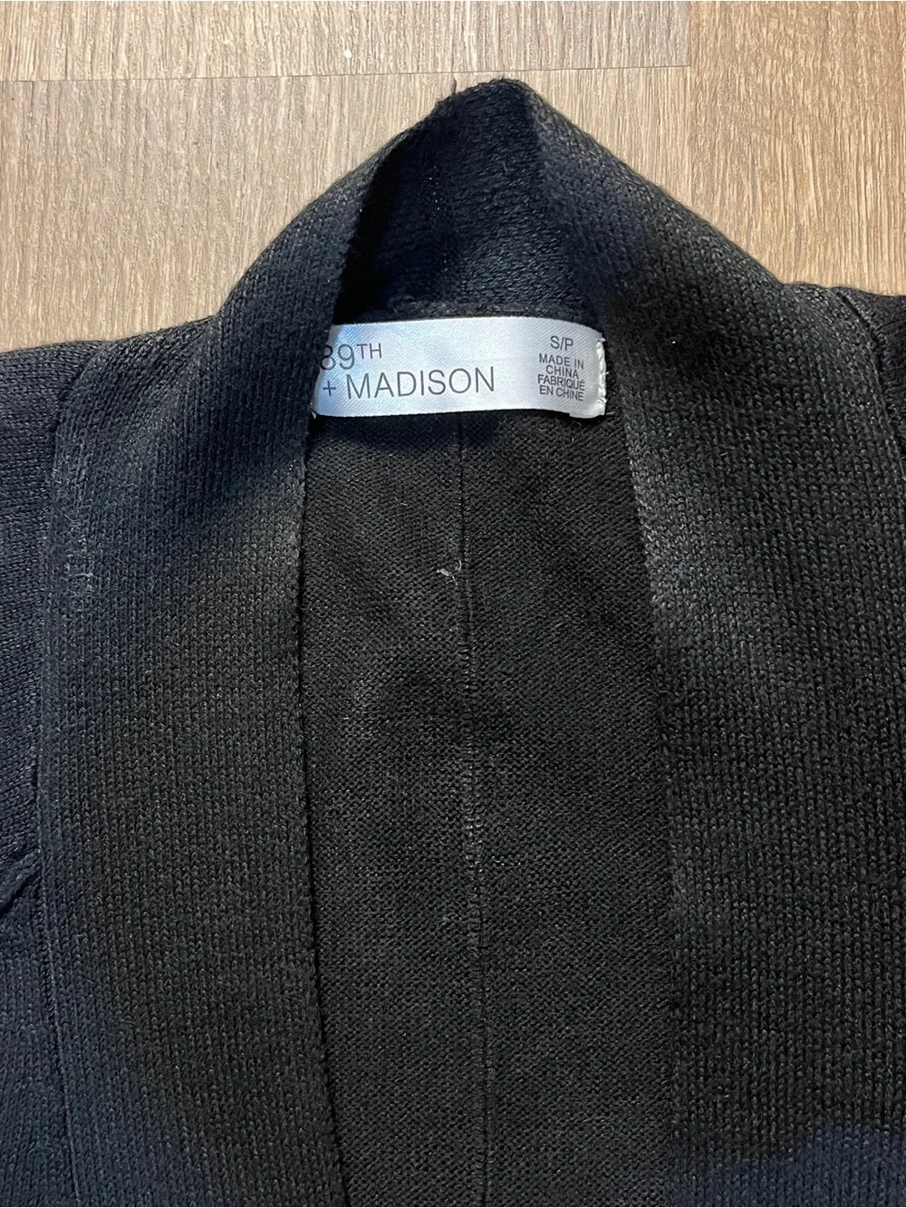 89th + Madison Black Open-Front Longline Duster Cardigan (S)